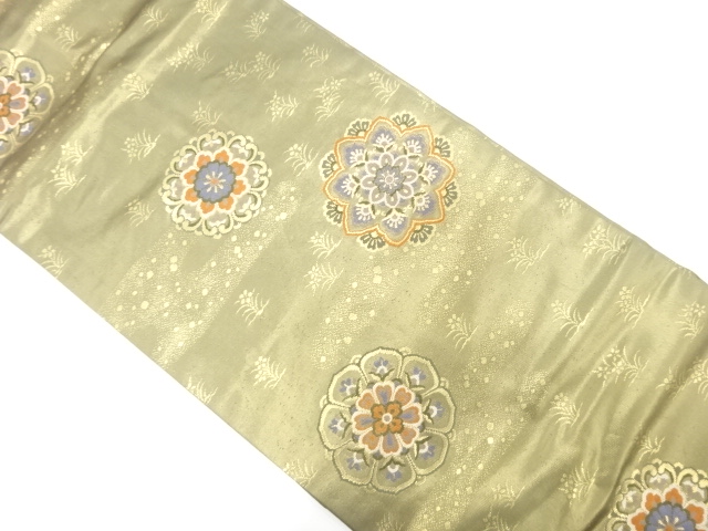 JAPANESE NAGOYA OBI / WOVEN FLORAL PLANTS